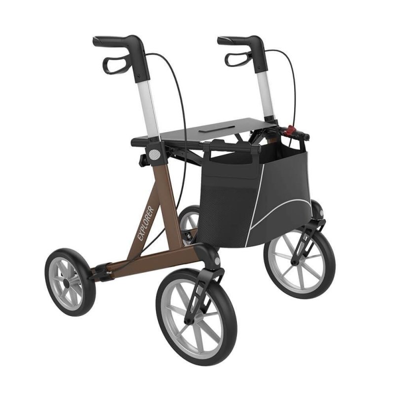 Čtyřkolové chodítko EXPLORER—Barva hnědá