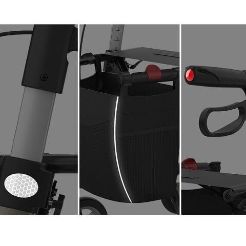 Čtyřkolové chodítko EXPLORER—Barva hnědá