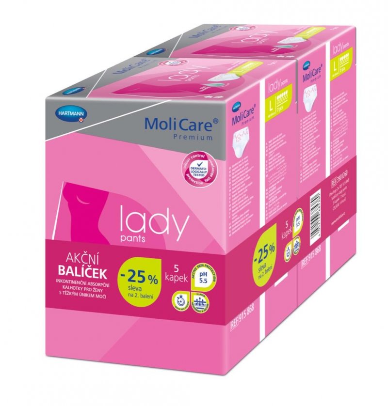 MoliCare Lady Pants 5 kapek L DUOPACK—Kalhotky plenkové absorpční 14 ks
