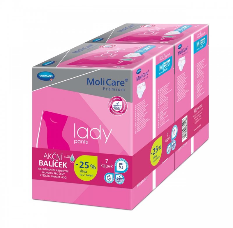 MoliCare Lady Pants 7 kapek M DUOPACK—Kalhotky plenkové absorpční 16 ks