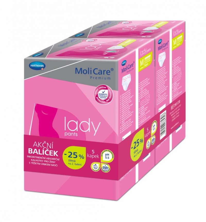 MoliCare Lady Pants 5 kapek M DUOPACK—Kalhotky plenkové absorpční 16 ks