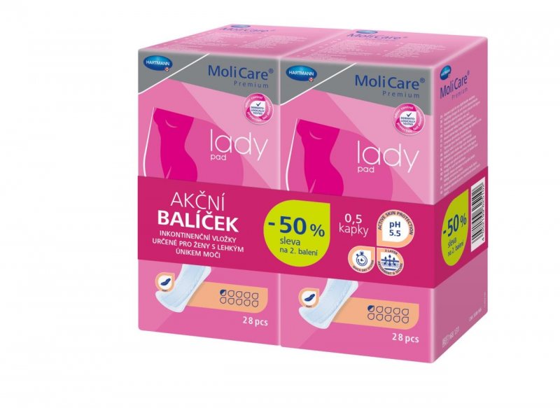 MoliCare Lady Pad 0,5 kapky DUOPACK—Vložky absorpční 56 ks