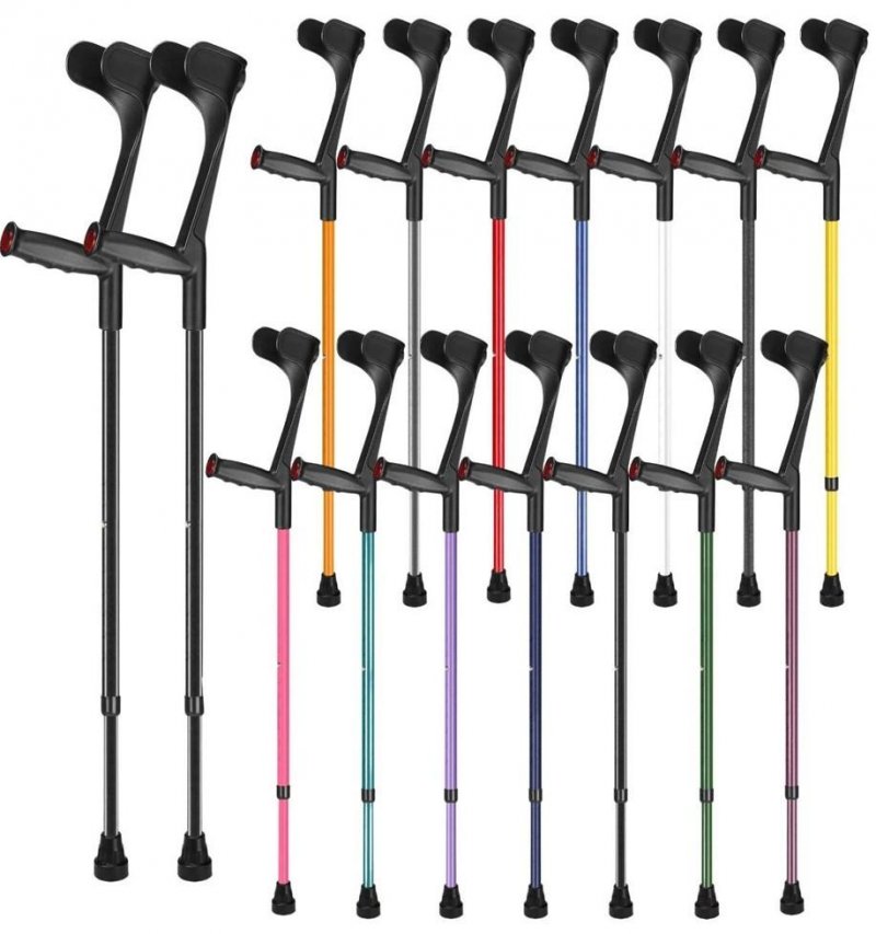 Francouzská berle 220 CSF - červená metalická—Předloketní, nastavitelná výška, vyměkčené držadlo