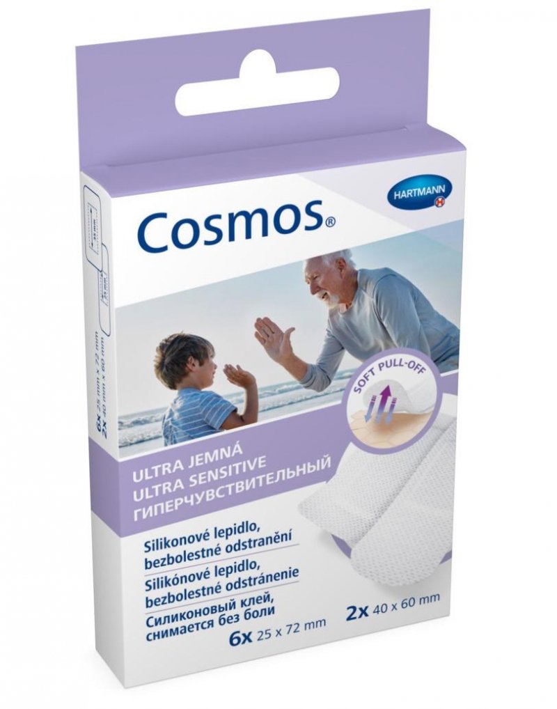 Cosmos Soft Silicone ultra jemná náplast 2 velikos—6x - 25 x 72 mm, 2x - 40 x 60 mm