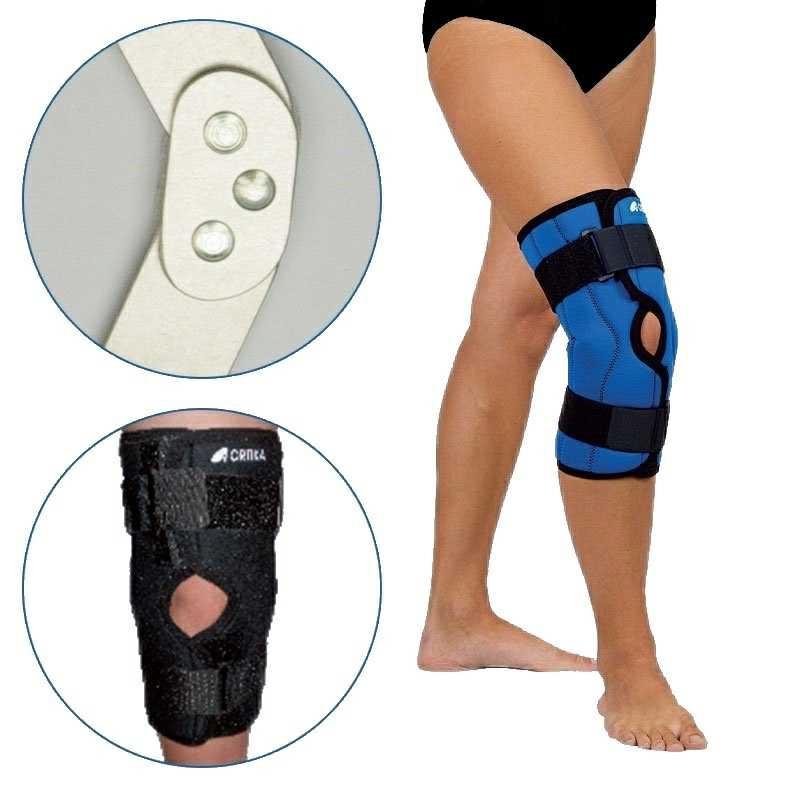 Ortika ortéza kolenního kloubu OR 7C - XS—Ortéza krátká s přední zapínání s dvouosým duralovým kloubem