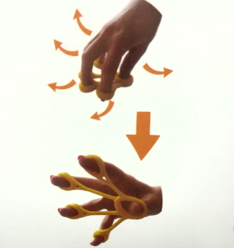 Posilovač prstů Qmed—červená - silná zátěž