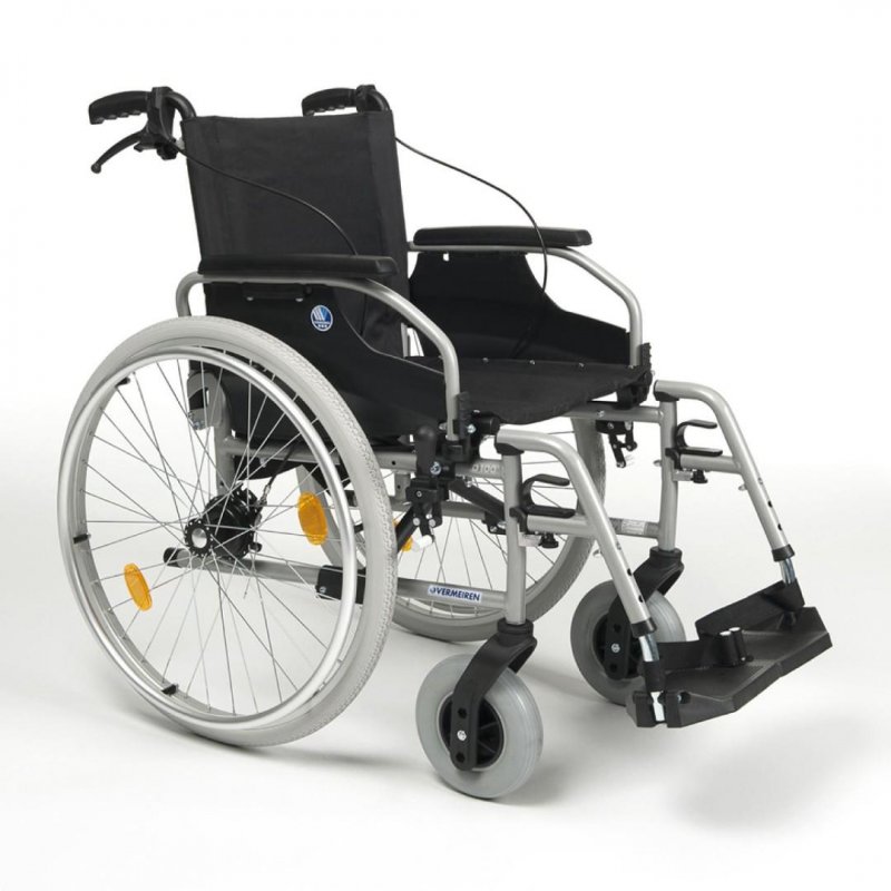 Vozík mechanický s brzdami D100—Šířka sedu 40 cm