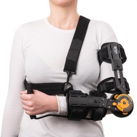 Ortéza lokte ELBOW RUSH Qmed - Pravá—Provedení s třmenem