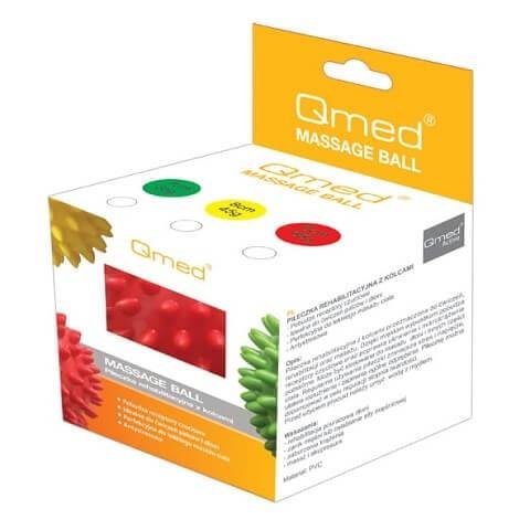 Masážní míček Qmed—Žlutý, průměr 8 cm