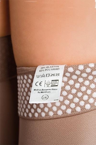 Stehenní punčochy MAXIS BRILLANT (II.KT)—Velikost 1, barva bronz, délka krátká, se špicí