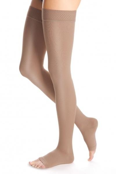 Stehenní punčochy MAXIS BRILLANT (II.KT)—Velikost 7+, barva bronz, délka normal, bez špice
