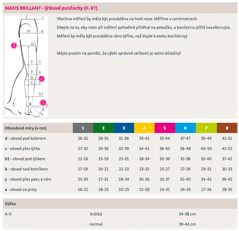 Lýtkové punčochy MAXIS BRILLANT (II.KT)—Velikost 1, barva černá, délka normal, bez špice