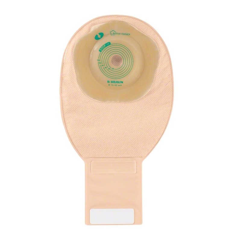 Flexima Active O´convex Roll Up Maxi—Výpustný sáček s vyšetřujícím okénkem, béžový, 15-45mm, 10 ks