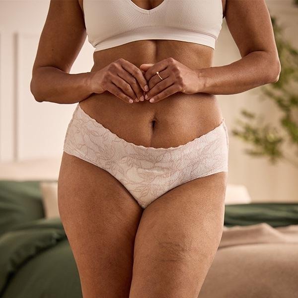 TENA Silhouette Plus Low Waist White L—Kalhotky absorpční natahovací s boky 10 ks