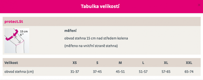 Krátká funkční soft ortéza PROTECT.ST—Velikost XL