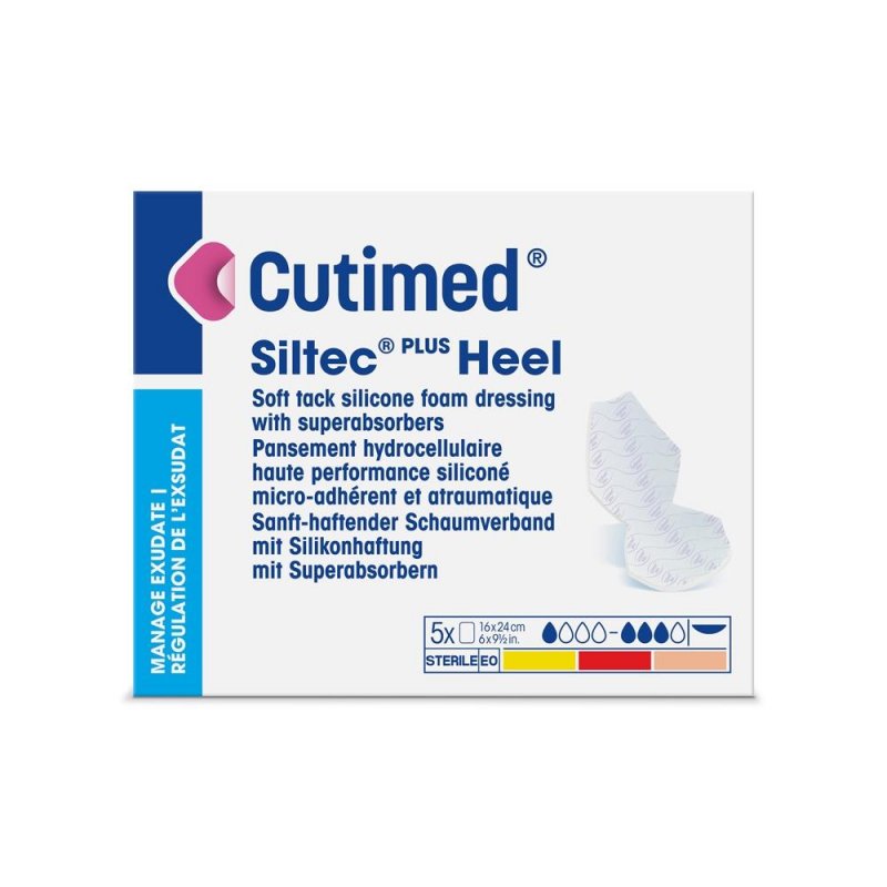 Pěnové krytí  CUTIMED SILTEC HEEL PLUS—16 cm x 24 cm, 5ks