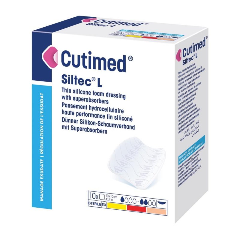 Tenké pěnové krytí CUTIMED SILTEC L—10 cm x 10 cm, 10ks