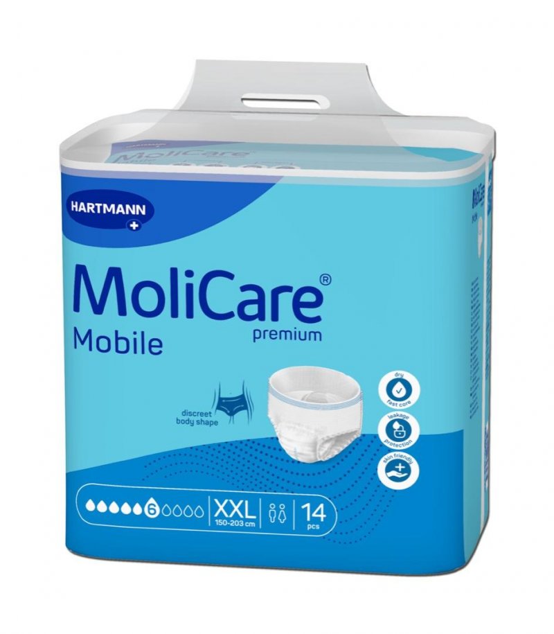 MoliCare Mobile 6 kapek XXL—Kalhotky natahovací absorpční prodyšné 14 ks