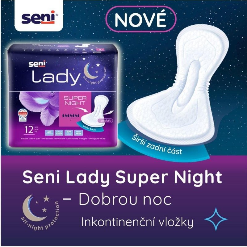SENI Lady Super night—Absorpční vložky pro ženy 12ks