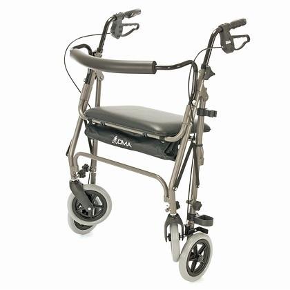 Čtyřkolové chodítko 249 A - rozšířené - champagne—Skládací rám se sedátkem, nastavitelná výška, brzdy