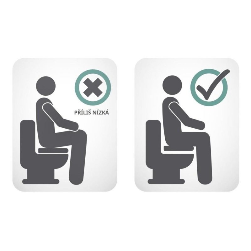 Nástavec na WC zkosený levý Ashby LHS 66274—Výška 15 cm, Levá noha