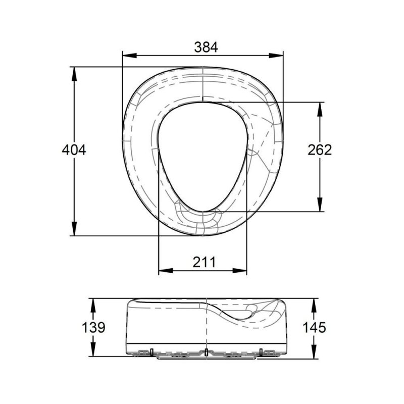 Nástavec na WC zkosený levý Ashby LHS 66274—Výška 15 cm, Levá noha