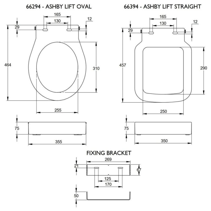 Nástavec na WC Ashby Lift Oval 66294—Výška 7,5 cm
