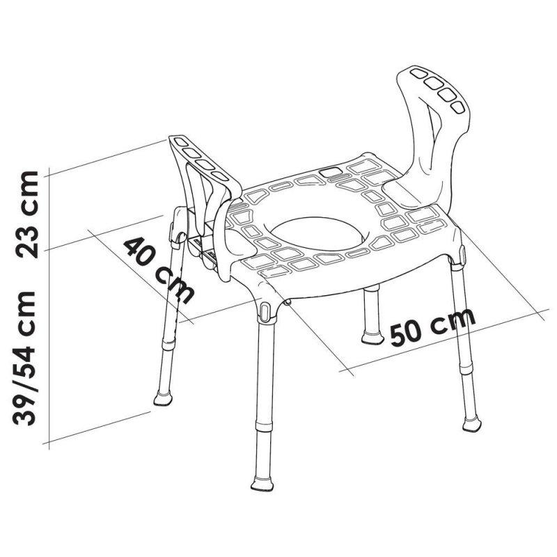 Toaletní židle 4v1EH-CMDA - Bílá—S madly