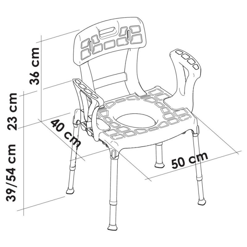 Toaletní židle 4v1 EH-CMDBA - Bílá—S madly a opěrkou