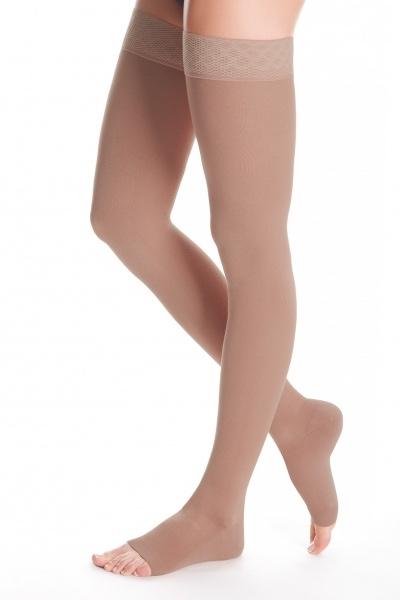 Stehenní punčochy s lemem MAXIS COTTON II.KT—Velikost 3, barva bronz, délka krátká, se špicí