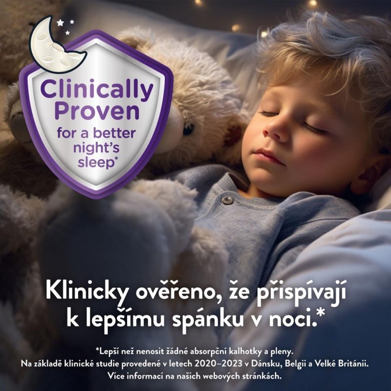 Huggies DryNites pro chlapce 3-4 let JUMBO—Pro váhu 12-21 kg, natahovací kalhotky 64 ks