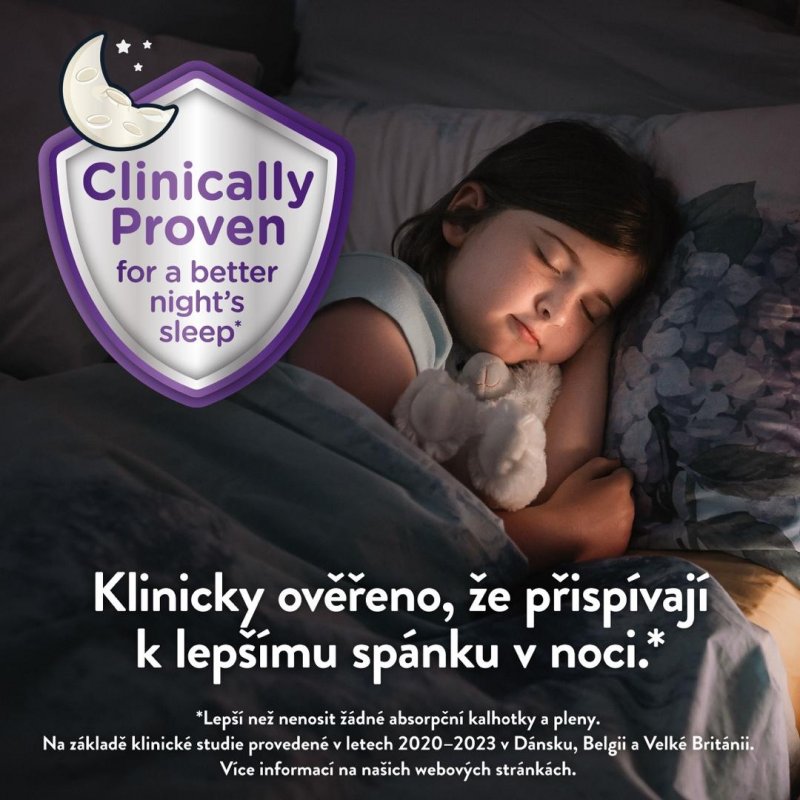 Huggies DryNites pro dívky 3-4 let JUMBO—Pro váhu 12-21 kg, natahovací kalhotky 64 ks