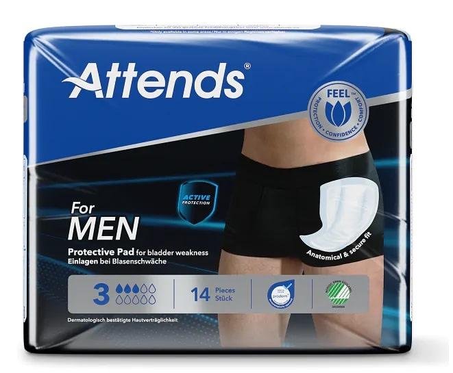 Attends For Men 3—Vložky absorpční pro muže 14 ks