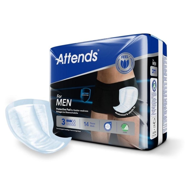 Attends For Men 3—Vložky absorpční pro muže 14 ks