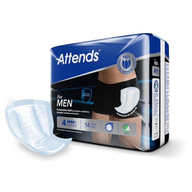 Attends For Men 4—Vložky absorpční pro muže 14 ks