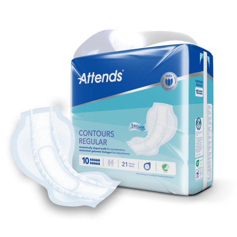 Attends Contours Regular 10—Vložné pleny absorpční 21 ks