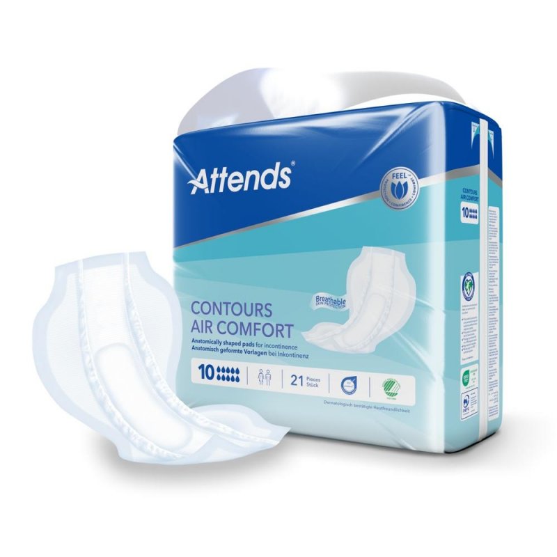 Attends Contours Air Comfort 10—Vložné pleny absorpční 21 ks
