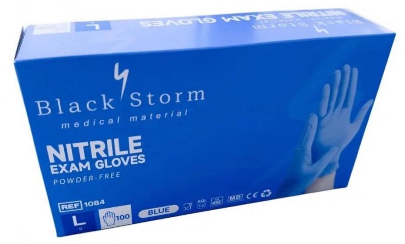 Rukavice vyšetřovací Nitril - velikost M—Nepudrované, 100ks