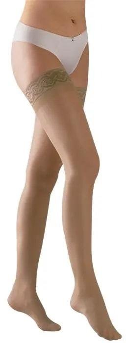 Stehenní punčochy Avicenum PHLEBO 70—Velikost 1, barva béžová, s krajkou, se špicí