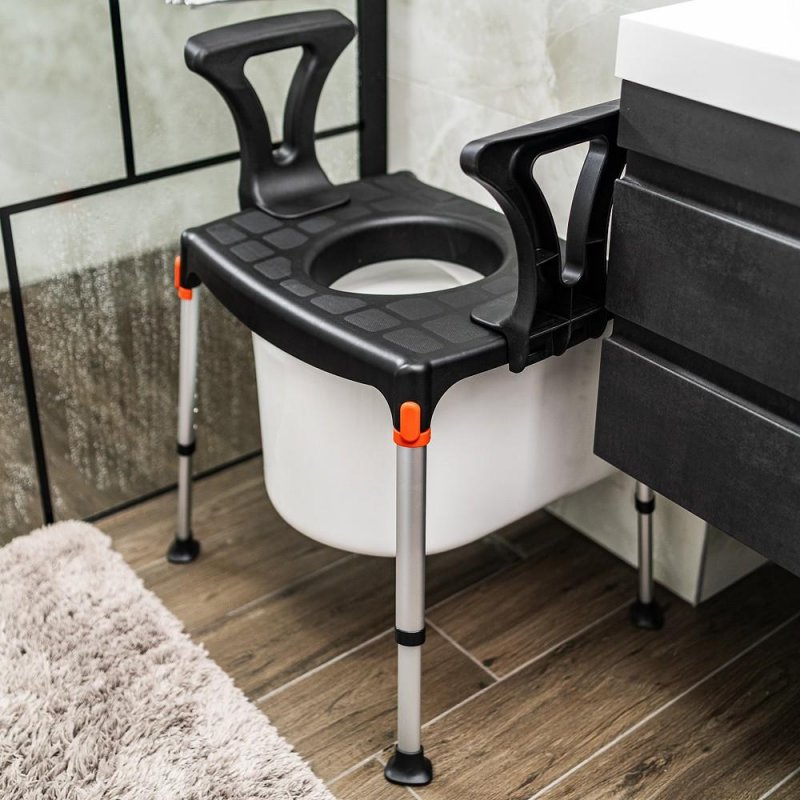 Toaletní židle 4v1EH-BCMDA - Černá—S madly