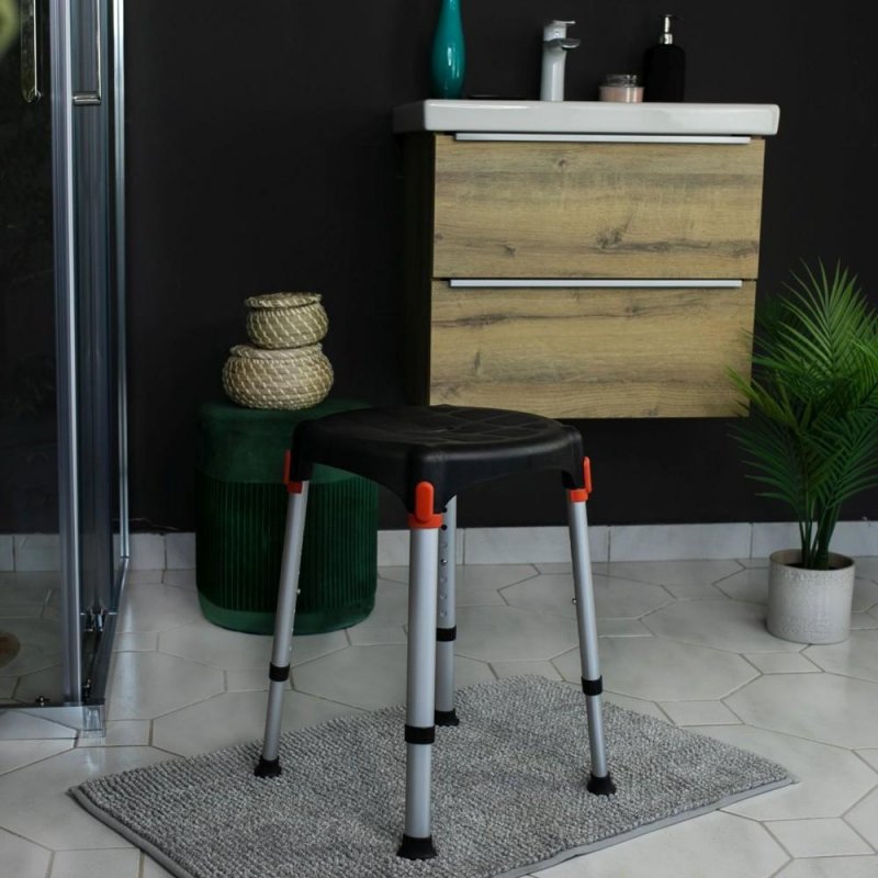 Sedačka do sprchy EH-BSTRA kulatá—Černá