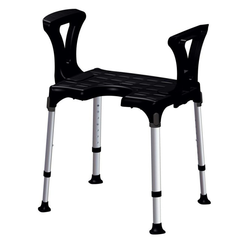 Sedačka do sprchy EH-BSCA - Černá—S výřezem a madly