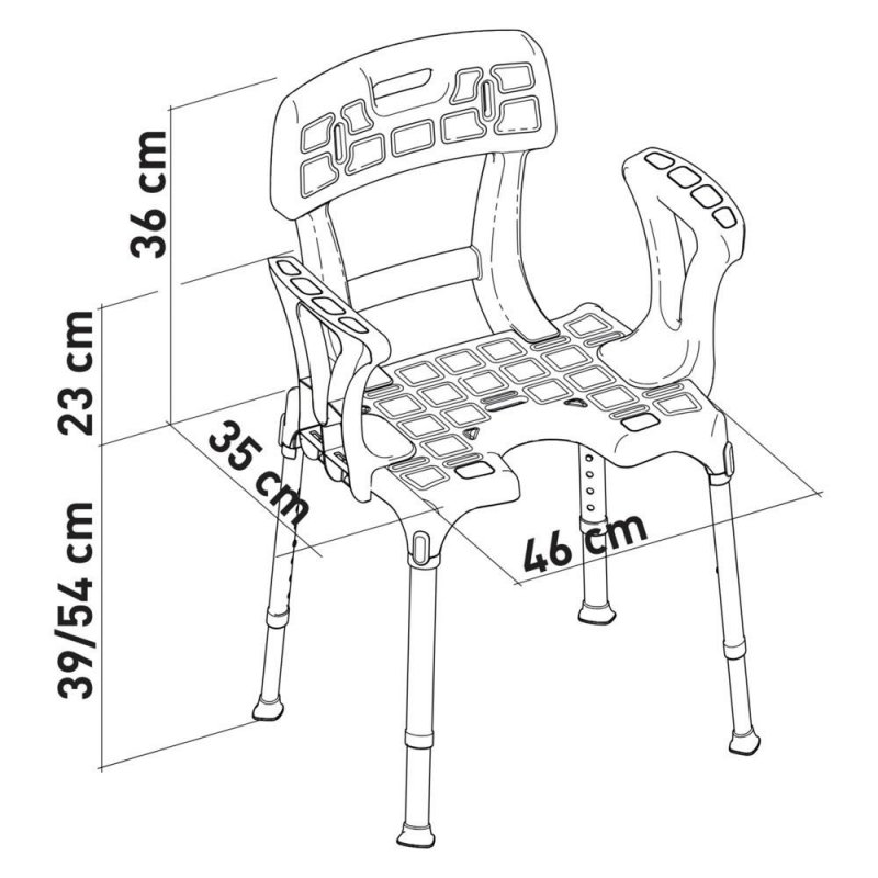 Sedačka do sprchy s výřezem EH-SCBA—Bílá