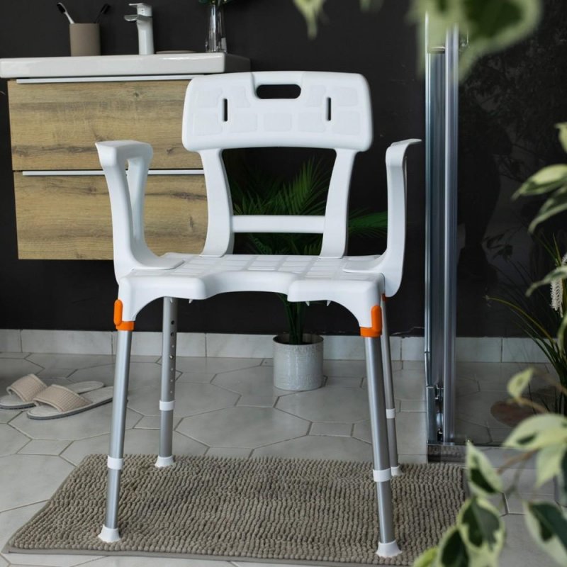 Sedačka do sprchy s výřezem EH-SCBA—Bílá