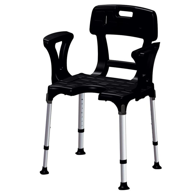 Sedačka do sprchy s výřezem EH-BSCBA—Černá