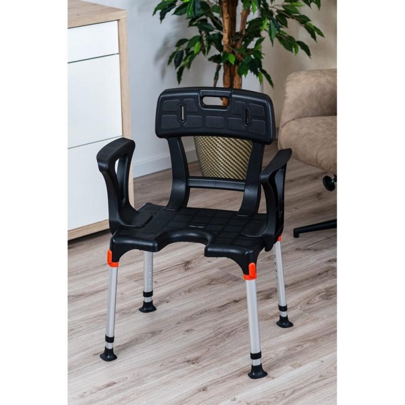 Sedačka do sprchy s výřezem EH-BSCBA—Černá