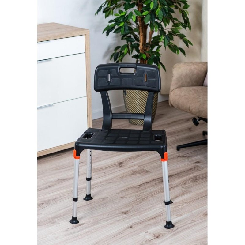 Sedačka do sprchy EH-BSSB - Černá—S opěrkou