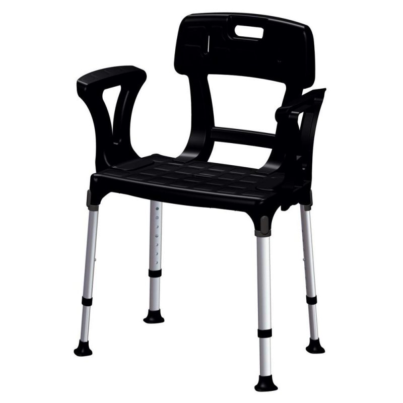 Křeslo do sprchy EH-BSSBA - Černá—S madlem a opěrkou zad