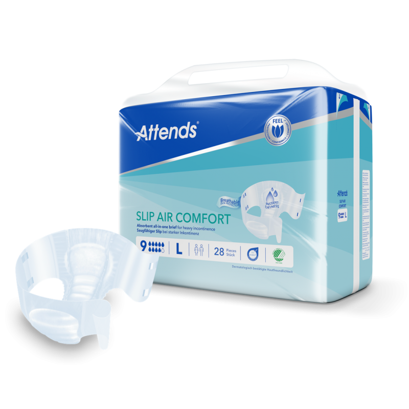 Attends Slip Air Comfort 9 L—Kalhotky absorpční plenkové 28 ks