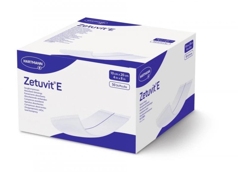 Kompresy s vysokou savou schopností Zetuvit E—Nesterilní, 10x20 cm, 50ks